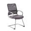 Fauteuil d'invité Toi, filet gris anthracite, structure en porte-à-faux étain
