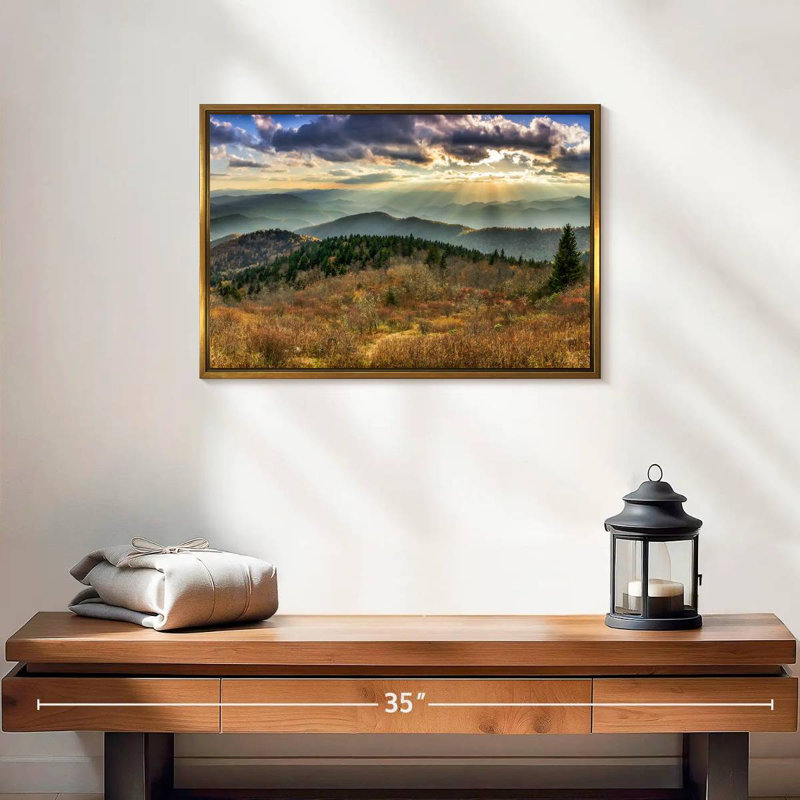 Parc national des Great Smoky Mountains, 19 po x 13 po, Cadre flottant doré