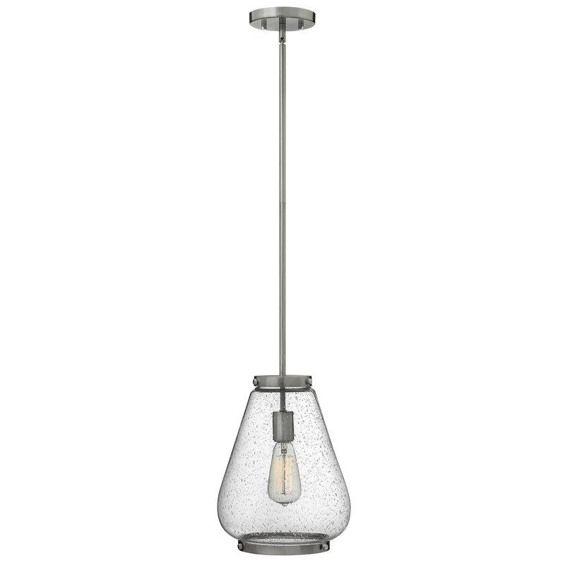Finley 1 - Light Single Bell Pendant, Brushed Nickel