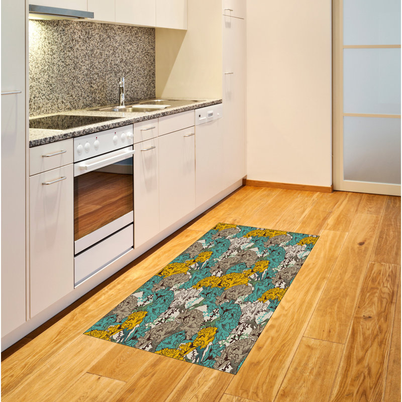 Floral High Density Long Fiber Poly Threads Decorative Area Rug Carpet, Rectangle 4' x 5'8"
