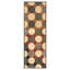 1960s Multi Circles Modern Vintage American Hooked Rug 4'1''x8'9'' Woven Carpet