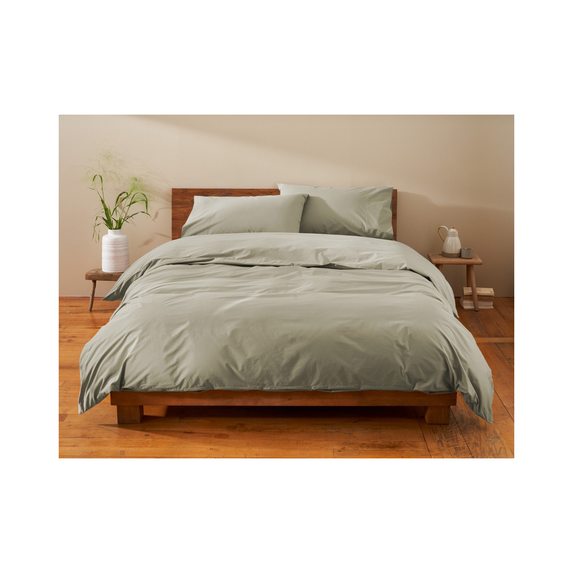 Refined Organic Percale Sheet Set, Seal, California King Sheet Set with 2 Pillowcases