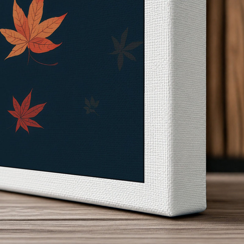 Falling Autumn Leaves Botanical - Wrapped Canvas, White Border, 30x20 - 76.2 x 50.8 cm