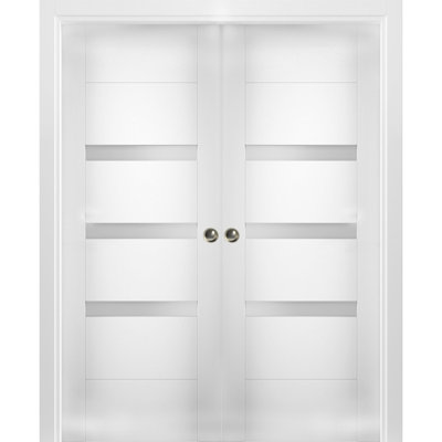 Portes blanches en verre givré Sete