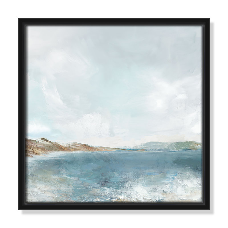 Echoes in Blue Print par PI Studio, Cadre flottant noir, H 13,5 po x l 13,5 po