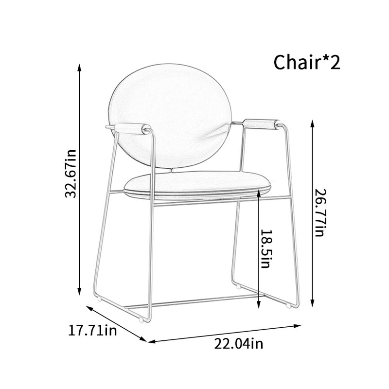 Chaises en similicuir de style moderne et décontracté, Gris