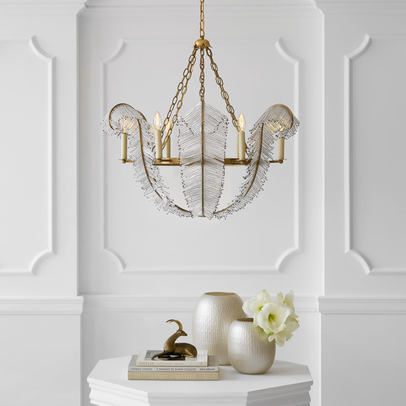 Calais 6 - Light Chandelier, Gilded Iron