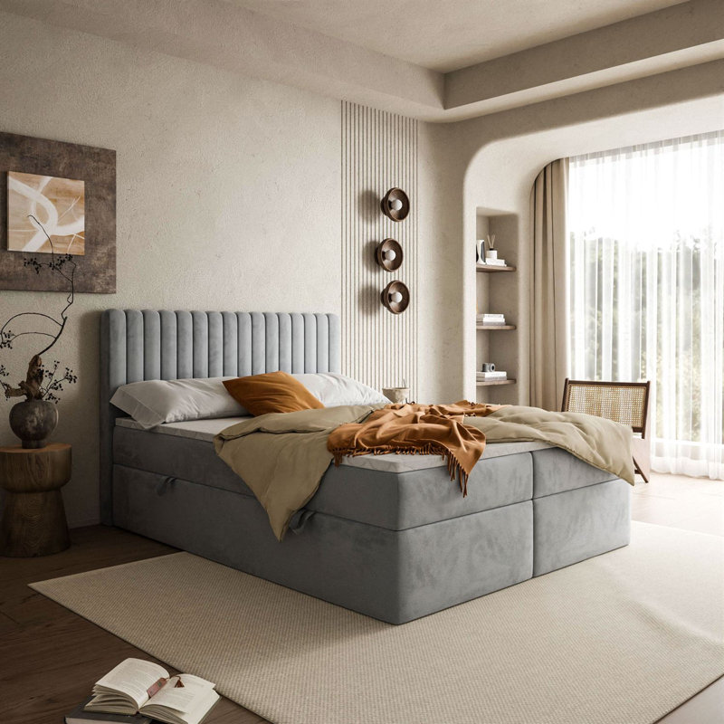 Bed Hendrick, 158 x 200cm, Light gray Mv 2218