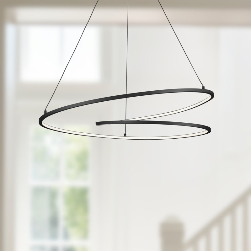 Twist 1 - Light LED Pendant, Black, 129.375" H x 32" W x 32" D