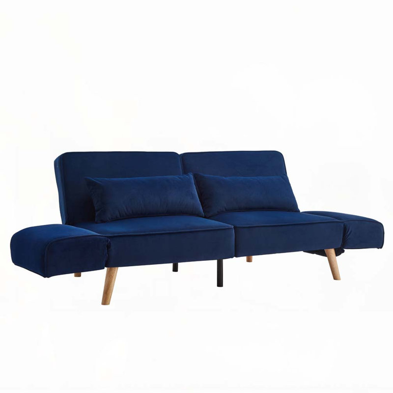 Futon canapé-lit avec accoudoirs réglables, réglable, Marine