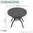 Bouvardia Round Metal Outdoor Dining Table , 39'' in. W 39'' in. D