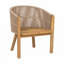 Fauteuil d'extérieur en bois d'acacia avec corde de chanvre tissée à la main