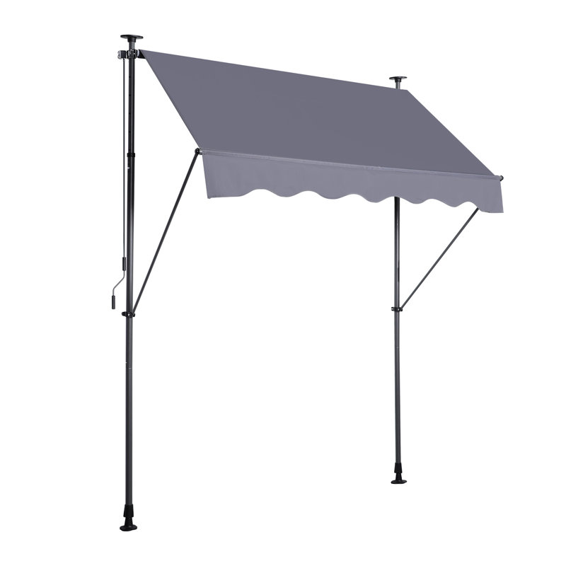 100% Made Patio Awning - 78''X47'' Retractable Sun Shade For Backyard Outdoor With Structure