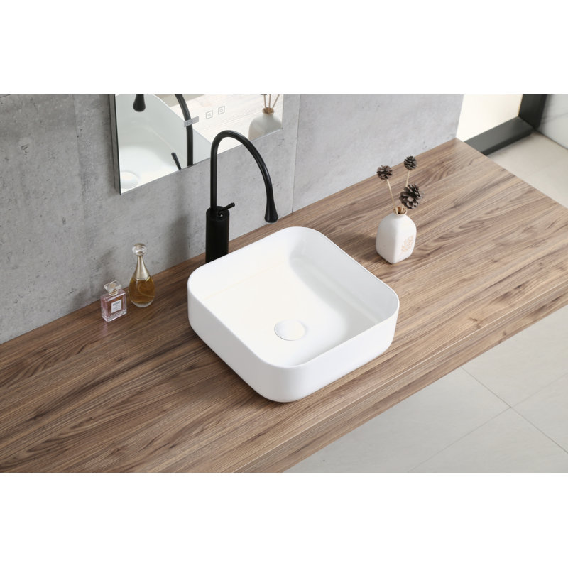 Lavabo de comptoir carré (finition blanche) certifié CUPC