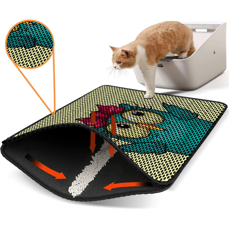 Premium Cat Litter Mat, 18 x 24 inches | 50% PVC / 50% Polyester, Machine Washable & Vacuum Friendly | Durable, Easy-Clean Design for Pet Owners | Protect Your Floors from Litter Messes