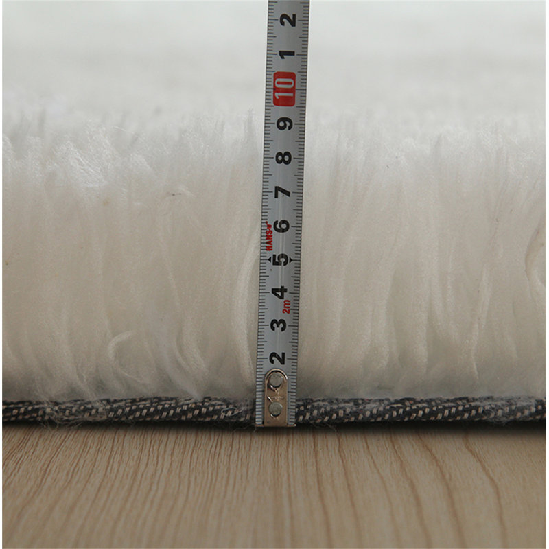 Tapis à longs poils longs touffeté à la main blanc neige