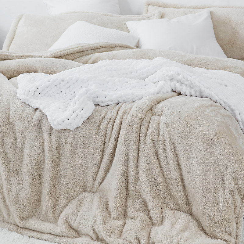 Coma Inducer Original Plush Fluffy Oversized Comforter, Full / Double Comforter, Beige