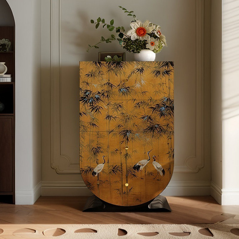 Commode décorative moderne en bois à quatre tiroirs