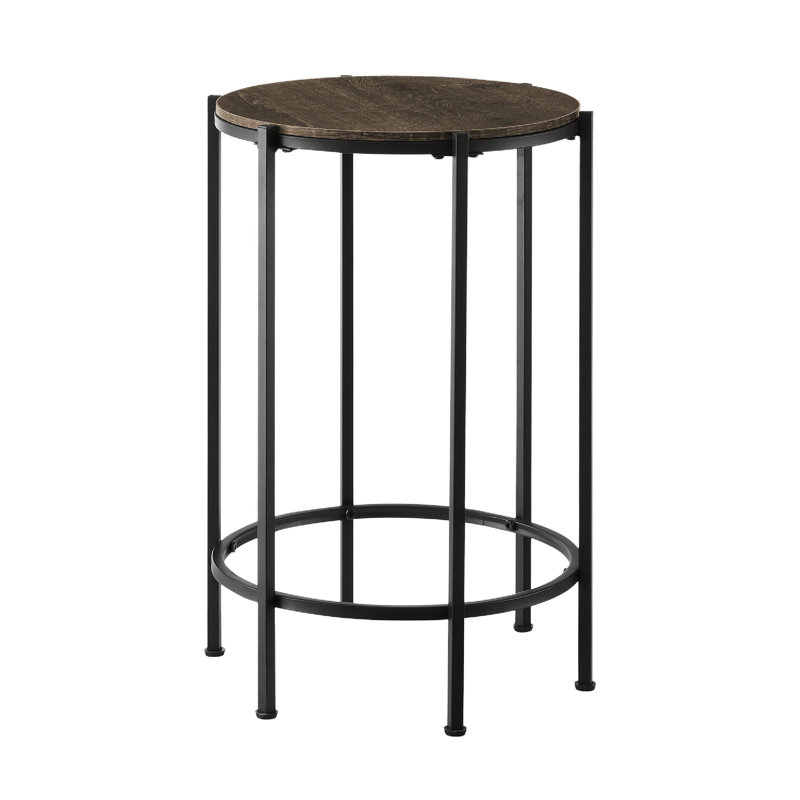 Accent Table, End, Round, Side Table, Small, Lamp, Living Room, Bedroom, Nightstand, Contemporary, Oak Wood