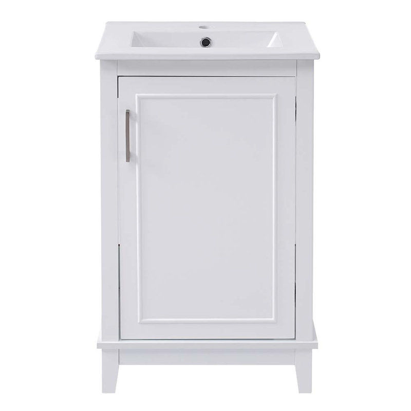 Meuble-lavabo simple 15,5 po avec comptoir, Blanc