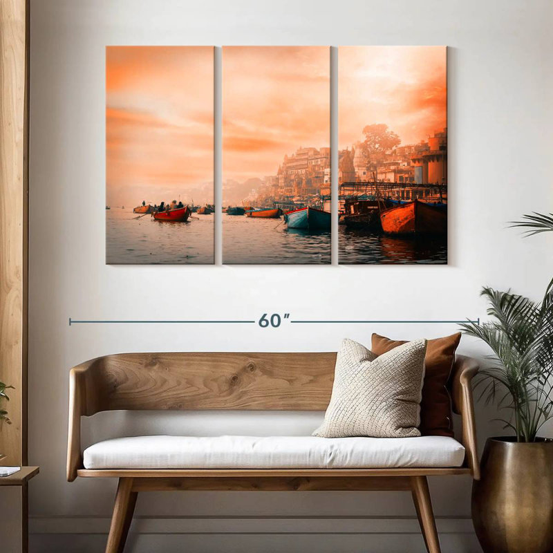 Kavia Varanasi And Ganges River, 32" H x 50" W