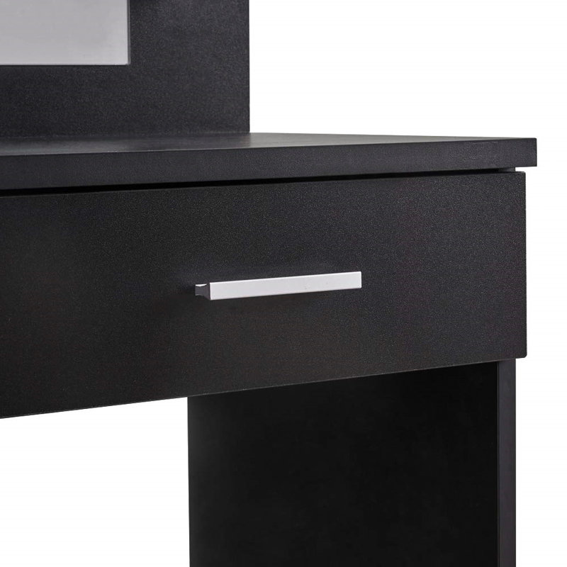 Wafrt Dressing Table with Mirror, Black