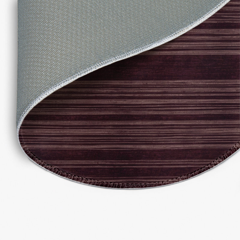 HorizontalStripes Red Indoor and Outdoor Area Rug, Round 5'
