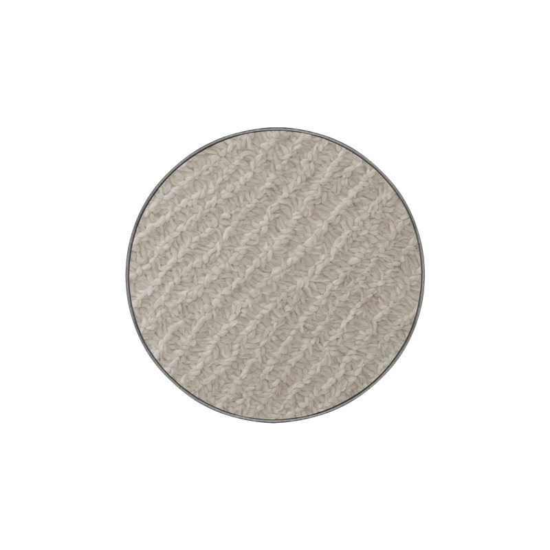 Machine Washable Gray Area Rug GSIX03607, Round 5'