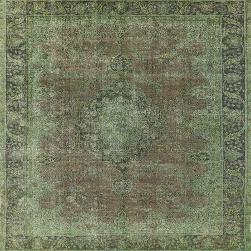 Tapis vert de style oriental, Carré 4 pi