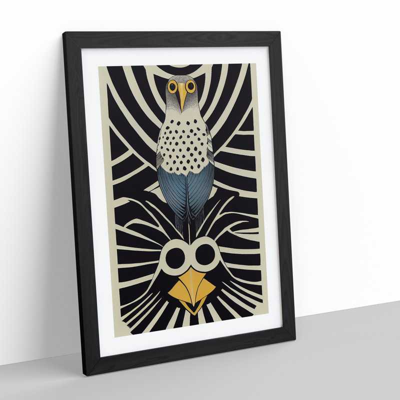 Bird - Single Picture Frame Print, 46cm H x 34cm W x 2cm D, Black