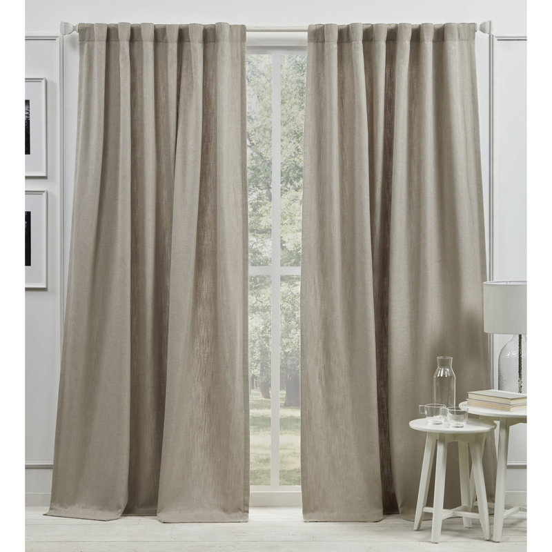 Panneau de rideau avec passe-tringle et passe-tringle Lauren Ralph Lauren Vienna, Beige, 54 po x 96 po