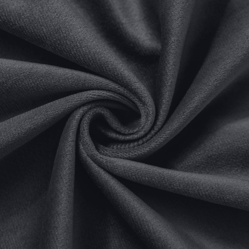 Winkel Heavy Velvet Eyelet Ready Made Thermal Drapes & Curtains, Charcoal, (168 Width X 137 Height) cm