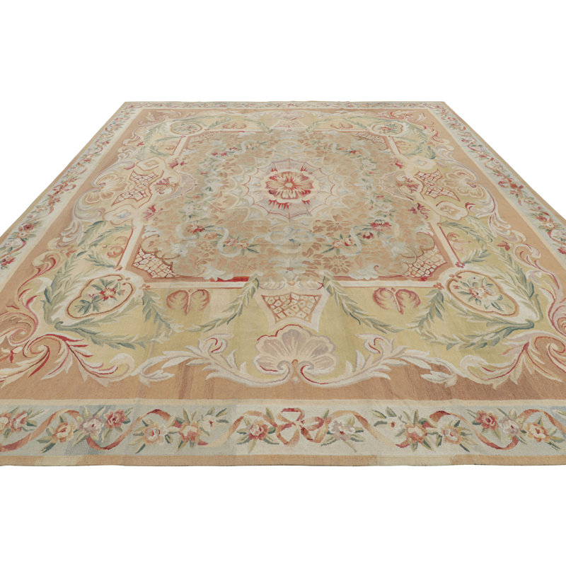 Rug & Kilim’S Oversized Aubusson Style Rug In Beige-Brown With Floral Medallion