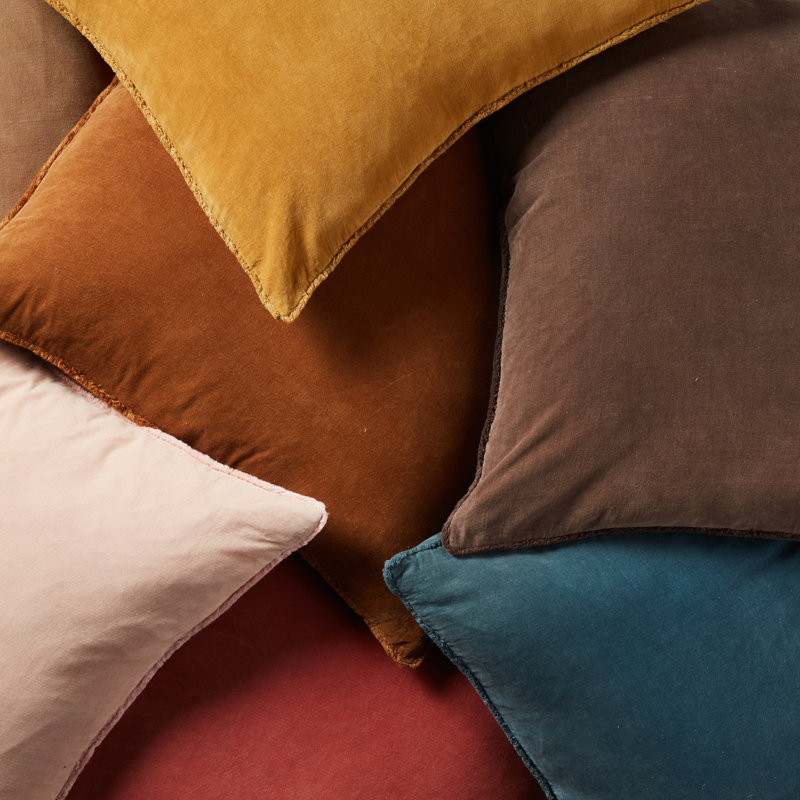 Kam Square Cotton Pillow Cover & Insert, Down Alternative, Blush