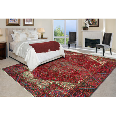 Nashoba One-of-a-Kind 9'7" x 13'2" 1980s Rectangle Wool Area Rug in Red