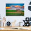 Art mural en verre acrylique August Sunset® «Sunset At The Old Barn» par Rick Berk-2034607470