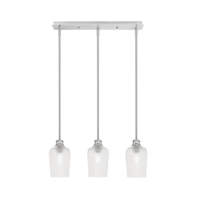 Luminaire suspendu linéaire à 3 lumières avec verre de 5 po Edge