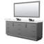 Meuble-lavabo double autoportant 84 po avec plateau en marbre Strada-114679785-114679790
