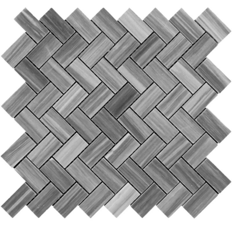1" x 2" Marble Herringbone Mosaic Wall & Floor Tile