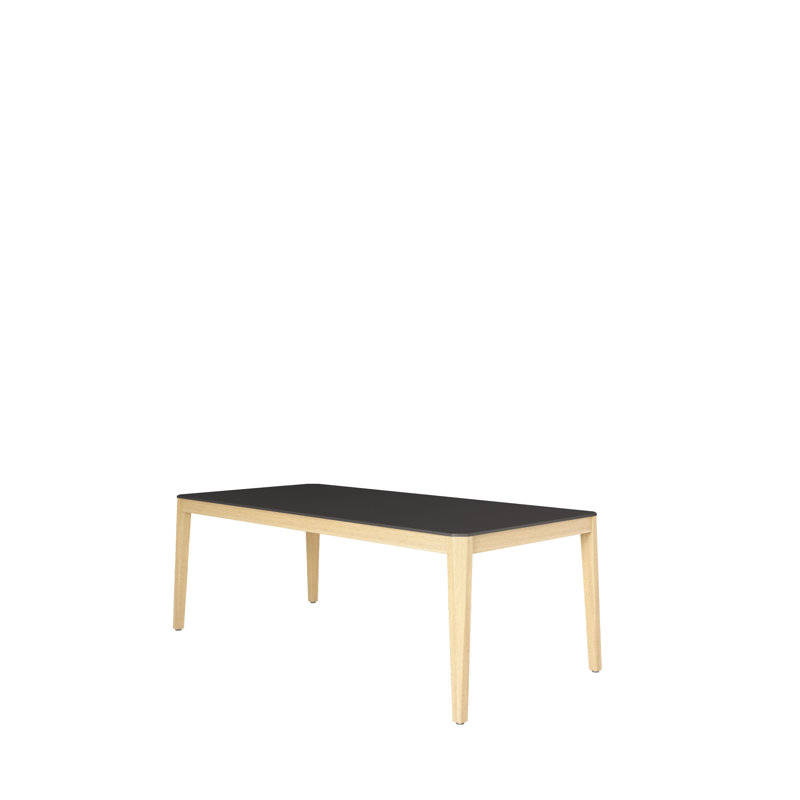 Gedvydas 8 - Person Solid Wood Solid Wood Top Four Leg Dining Set, Black