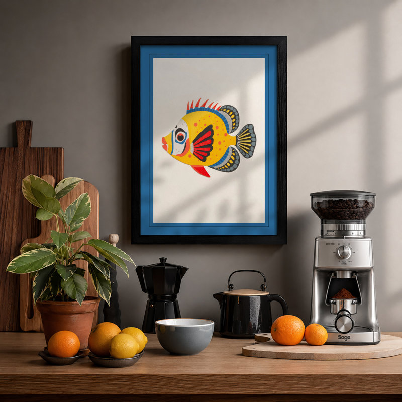 Fish Portrait Tropical - Print, A2 - 59.4 x 42.0 cm, Black