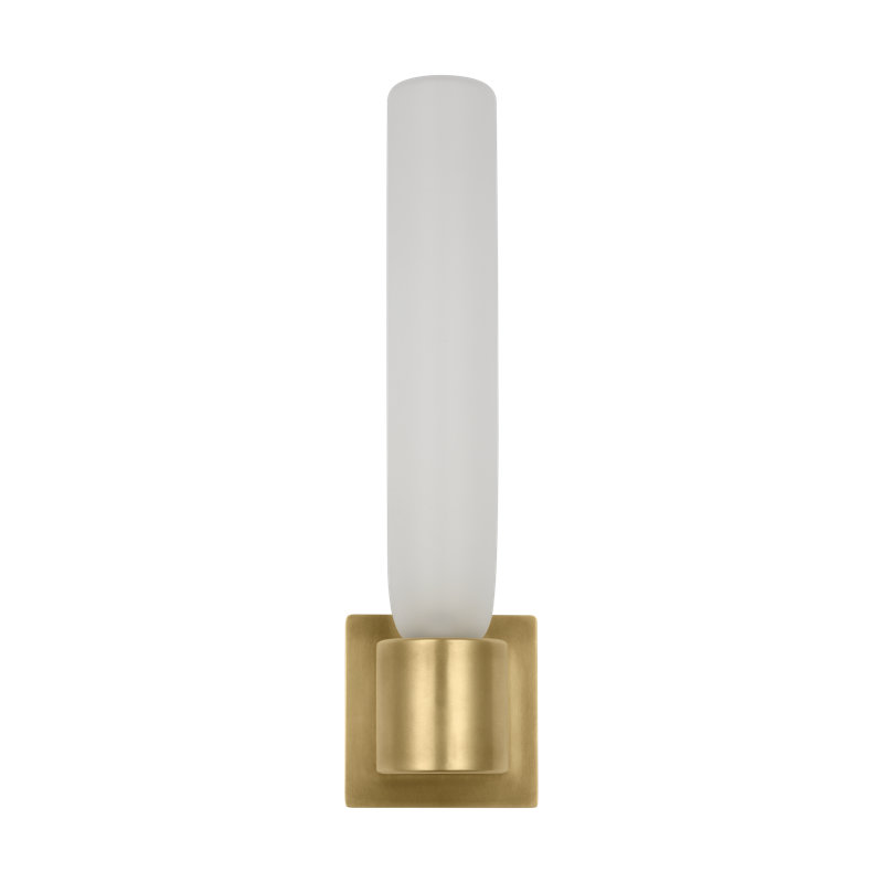 Kelly Wearstler Volver 1-light Medium Single Sconce in Bronze with Clear Etched Glass shade, Antique Brass