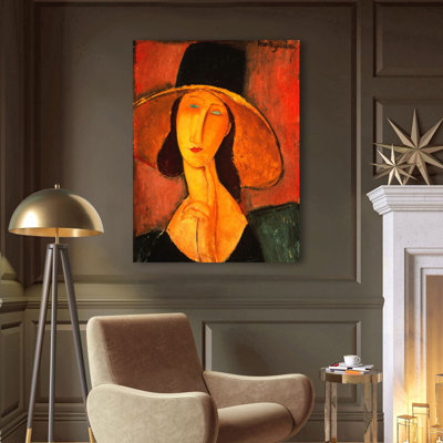 Portrait Of Jeanne Hebuterne by Amedeo Modigliani - Wrapped Canvas Painting