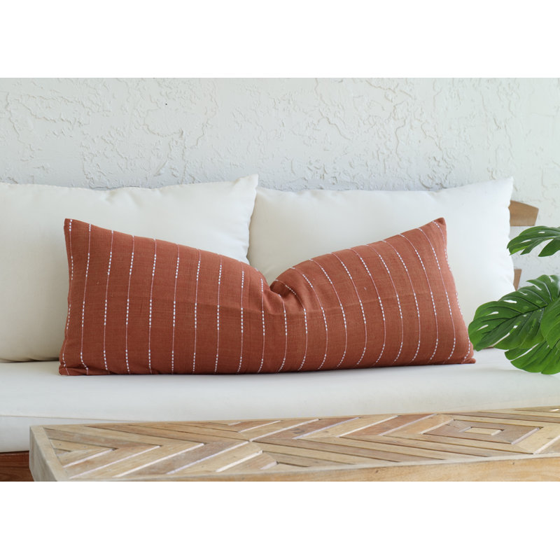 Thai Terracotta Lumbar, Terracotta, Rectangle 12"H x 22"W
