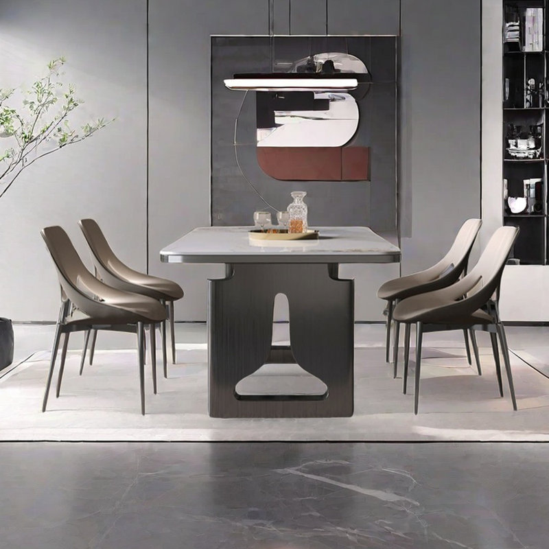 Simple modern home dining table sets, 29.53"H x 62.99"L x 33.46"W
