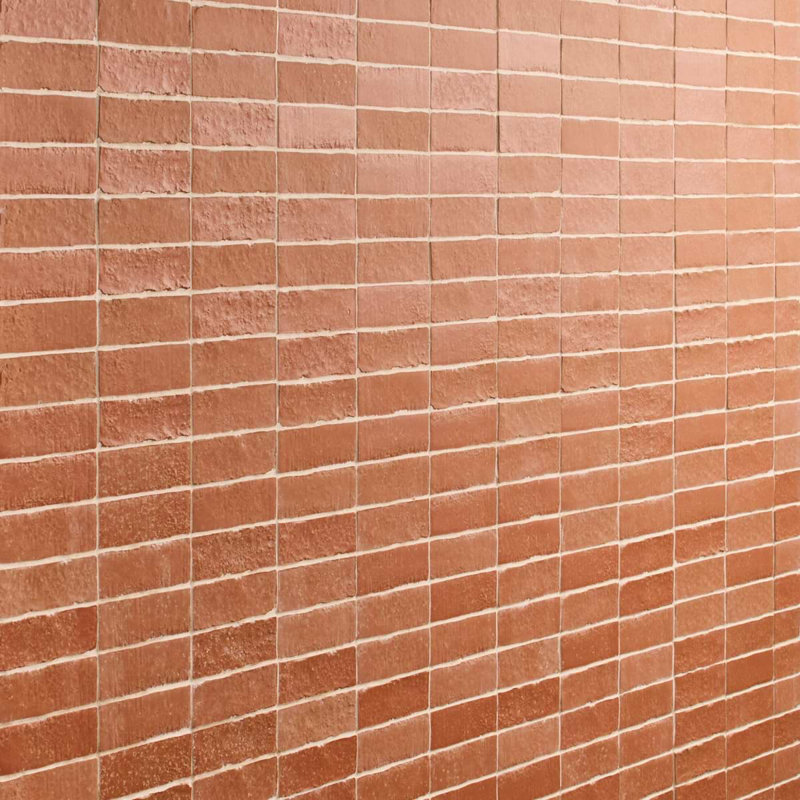 Brixon 12x12 Stacked Matte Porcelain Mosaic Tile, Canyon Red