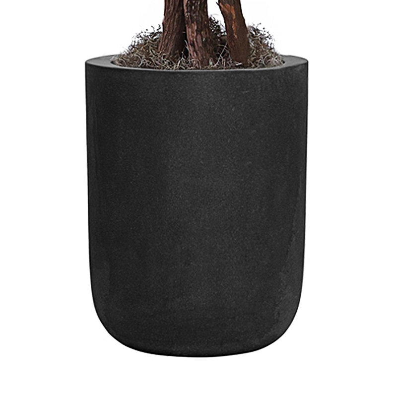 Faux Cherry Blossom Tree Plant in Fiberstone, Black