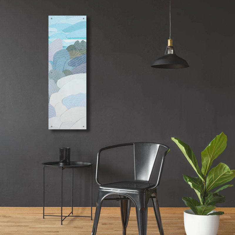  Art mural en verre acrylique «Mai Mai Vert 1» par Coco, H 48 po x l 16 po