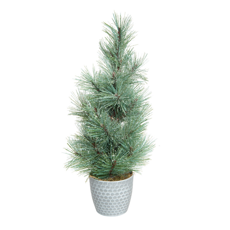 Artificial Green Christmas Traditional Tree in Bucket, 18" H x 10" W x 10" D