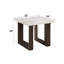 Table de bout avec plateau en marbre, plateau en marbre naturel et finition espresso